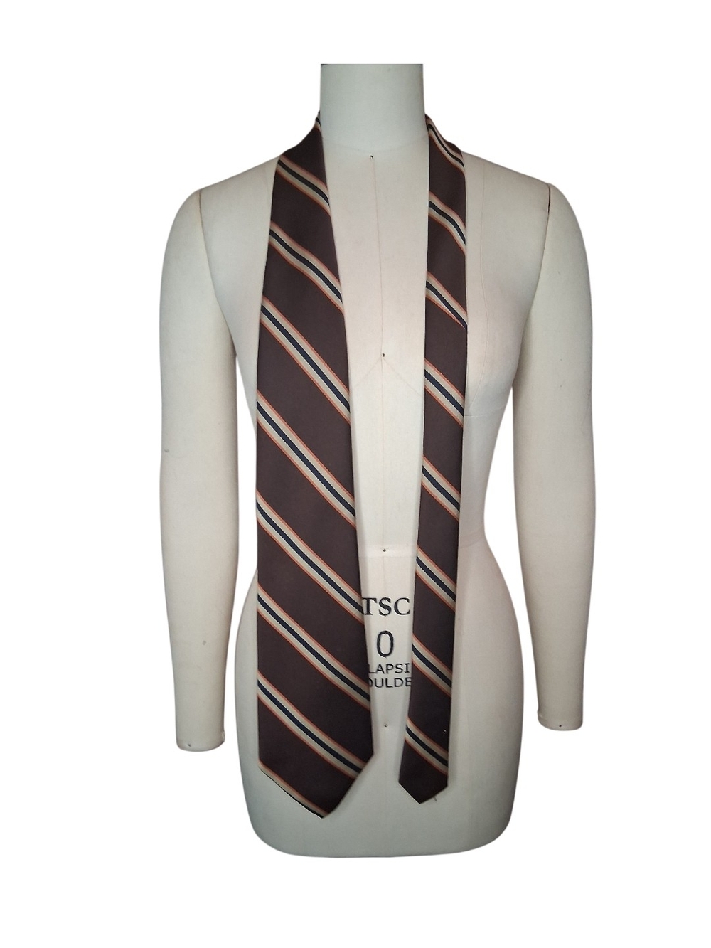 Vintage 70s Classic Brown Striped Men's Tie